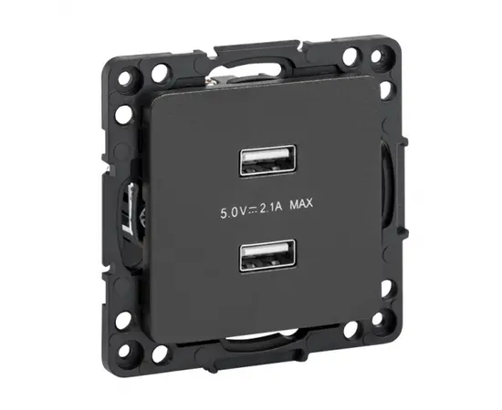 მექანიზმი EKF Stockholm USB 2 2.1А შავი