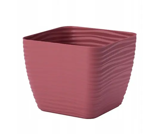 Пластиковый горшок с подставкой FORM PLASTIC Sahara petit square 3610-057 Ø13 марсала/красный