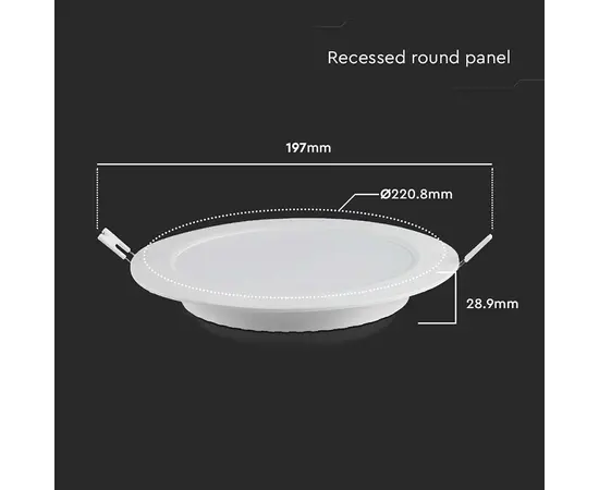 Панель V-TAC LED 18W 3000К круг встраиваемый 7864