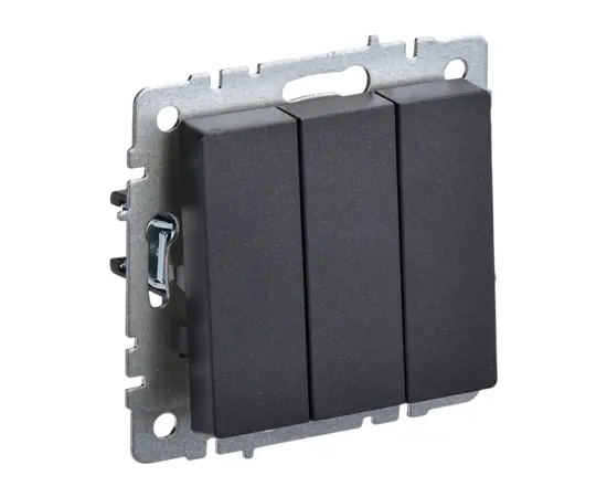 Switch IEK BRITE 3 10A VC10-3-0-BrB black