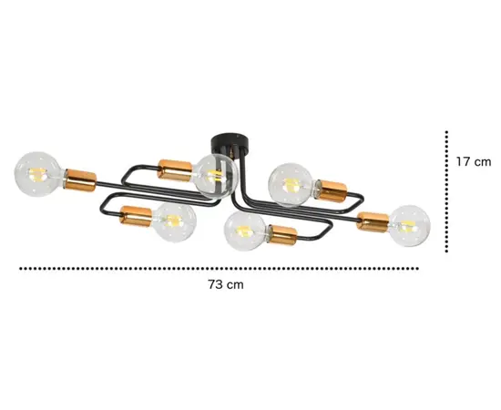 Chandelier EMIBIG VEKEN 6A E27 6x MAX 60W black