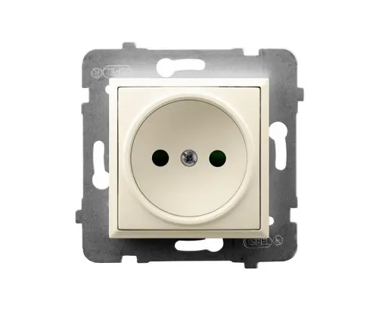 როზეტი Ospel Aria GP-1U/m/27 1 განყოფილებიანი ჩალისფერი