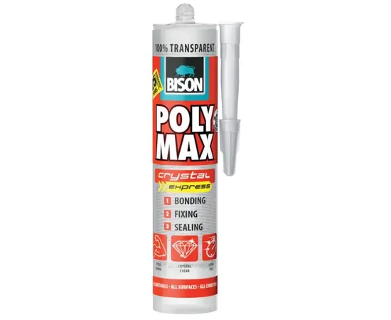 Клей герметик Bison Poly Max Crystal Express 300 г прозрачный