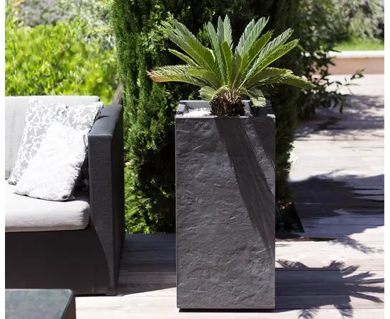 ქოთანი პლასტმასის EDA Plastiques CARRE HAUT VOLCANIA'UP 29,5 X 29,5 X 49,5სმ 36ლ
