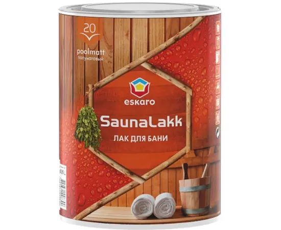 Water-soluble semi-matt varnish for bath Eskaro SaunaLakk 0.95 l