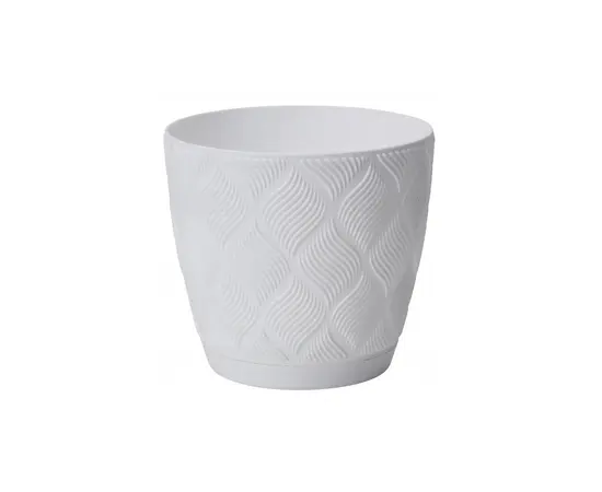 ქოთანი ყვავილის FORM PLASTIC flow petit eco recycled z podstawka 15 white
