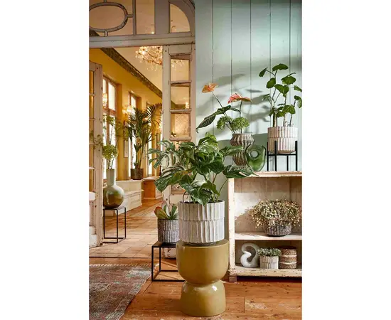ქოთანი კერამიკული Apiro pot round off white - h27xd31cm