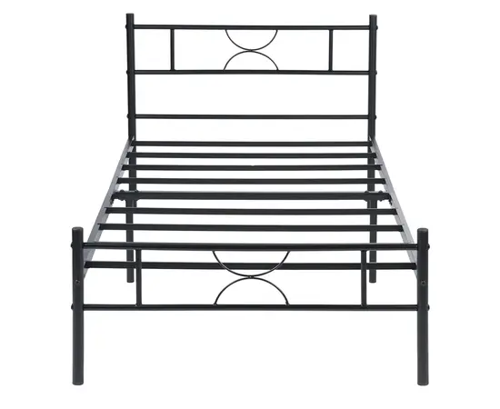 Кровать металлическая черная 211x155x90 см
