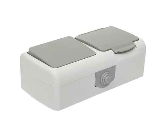 Розетка EKF 2 IP54 80x138x50 с заземлением