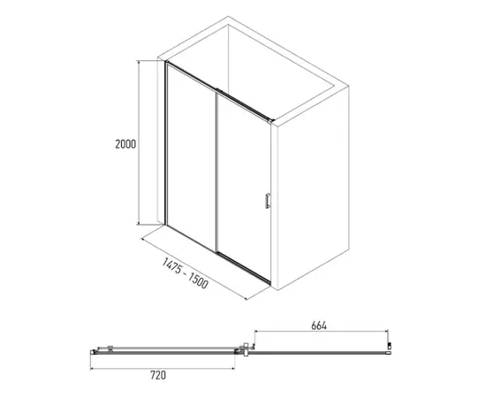 საშხაპე კარი  Alex Baitler AB61C150 150×200 cm