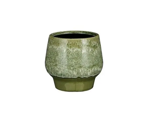 Ceramic pot Monta pot round d. green - h12xd13cm