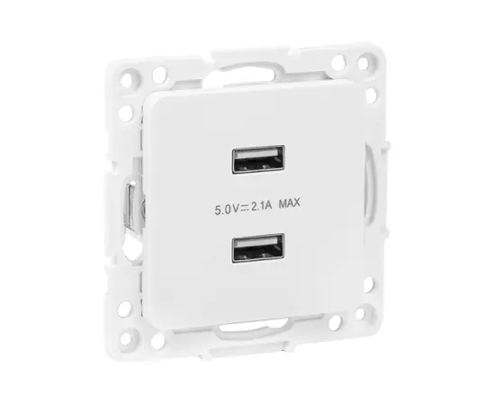 მექანიზმი როზეტი EKF Stockholm  USB 2  2.1А თეთრი