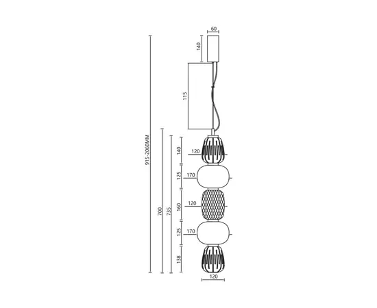 Подвес Milagro ML0361 40W CARO LED Золото