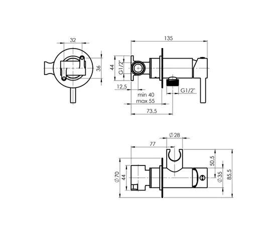 Смеситель для биде Rubineta Ultra 625121 хром