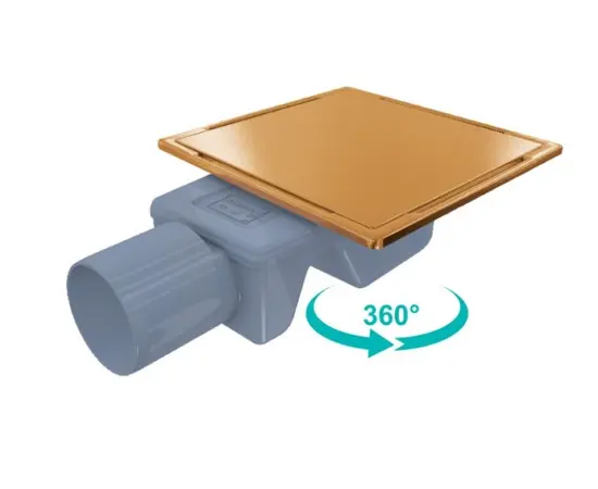 Shower drain Dushal BS-49710G Gold 10x10 cm
