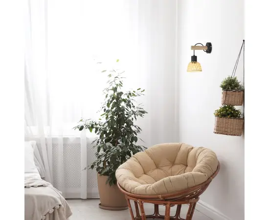 Бра Rabalux 71025 Rattan 1 E27 60w черный дерево