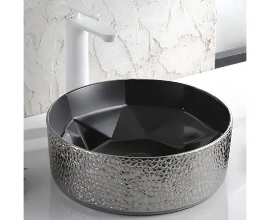 ხელსაბანი დასადგამი Osis Art basin 8457BYH Black 40,5x14 სმ
