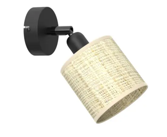 Спот Luminex Rattan 1 E14 Ø100 h100 черный ротанг 5294