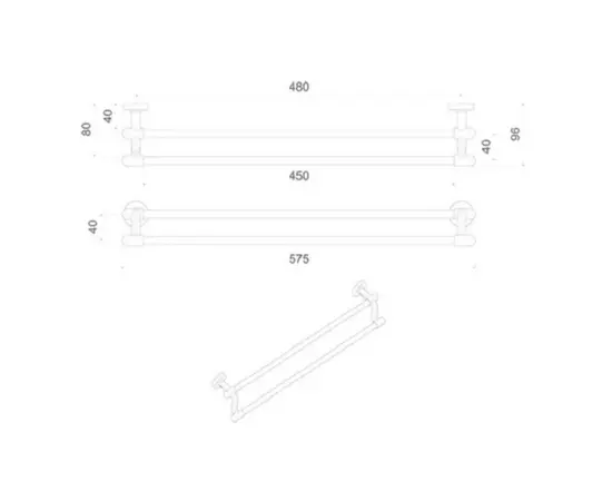 პირსახოცის საკიდი Tema Mare Double Row Towel Bar 71232