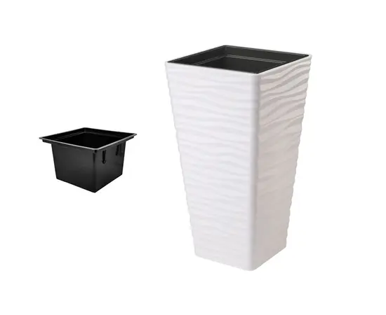 ქოთანი ყვავილის FORM PLASTIC sahara dunes slim kwadrat 40 white