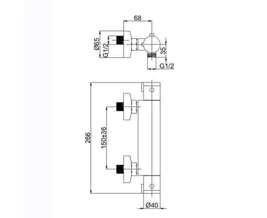 Bathroom mixer RUBINETA Thermo-12 (H20008)