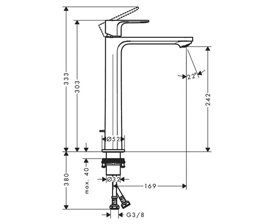High basin mixer Hansgrohe 72580000