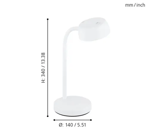 Лампа настольная LED Eglo 4.5W CABALES белая 99334