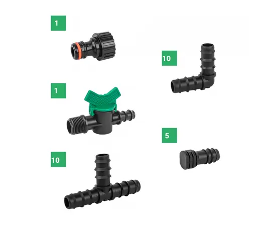 Set of connectors for drip irrigation Bradas DSWA20-SET1 16 mm 27 pcs