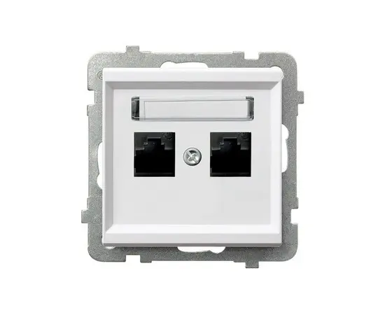 როზეტი კომპიუტერის CAT 5E Ospel Sonata GPK-2R/K/m/00 2 განყოფილებიანი თეთრი