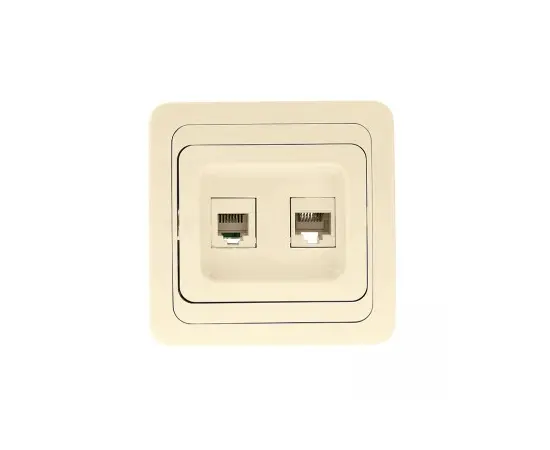 როზეტი EKF RJ-45+Phone ბეჟი