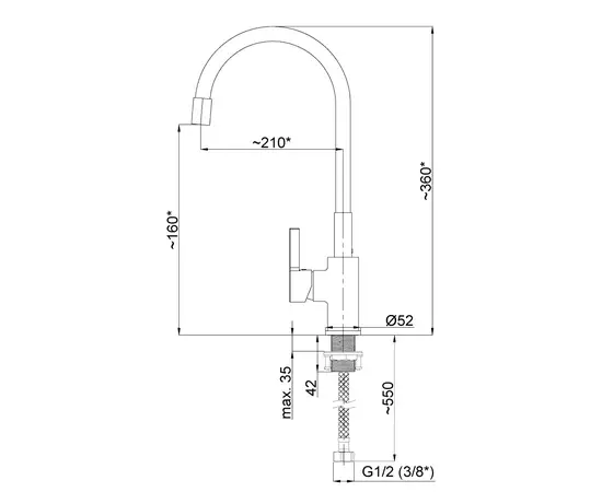 სამზარეულოს შემრევი Rubineta Flexy-33 FL30068 Black