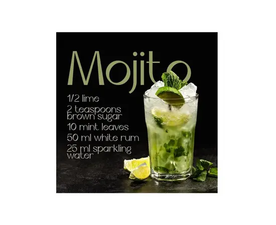 Картина на стекле Styler GL521 RECIPE MOJITO 30X30 см