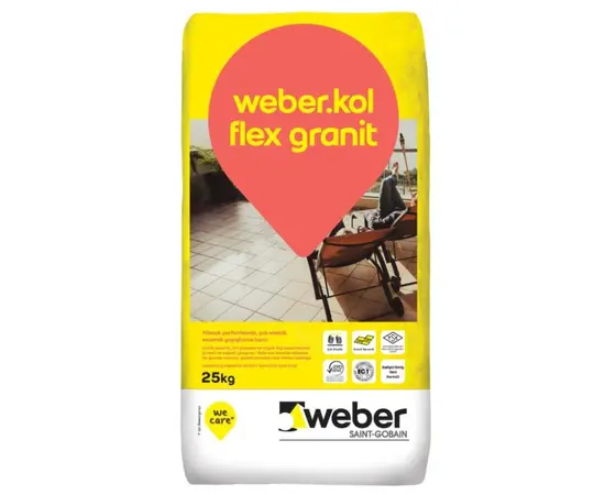 წებო ფილის Weber Kol Flex Granit 25 კგ ნაცრისფერი