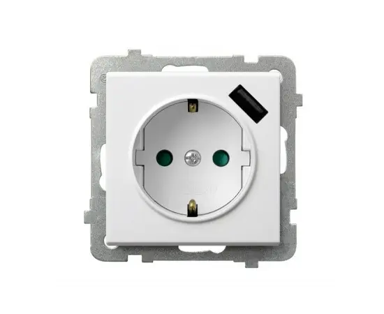 როზეტი OSPEL 1 16A USB დამიწებით