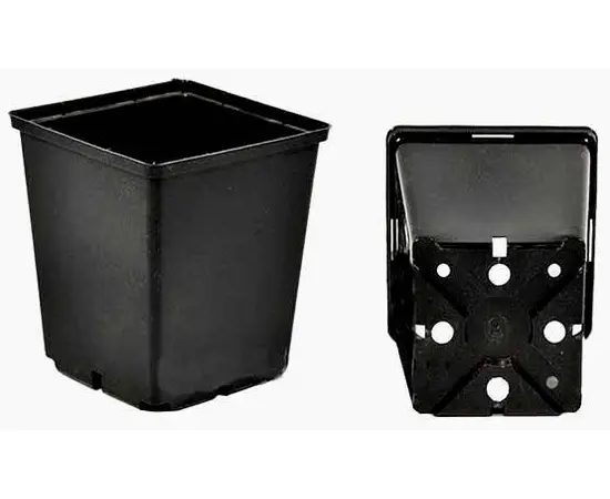 Пластиковый горшок 6x5,5 (черный) с дренажной системой