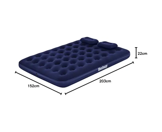 Inflatable mattress Bestway 152x203x22 cm with pump and pillow 300 kg
