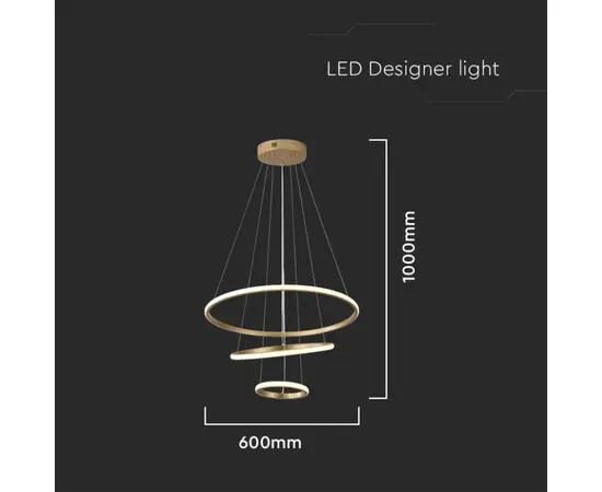 Подвес V-TAC LED 32W 3000К 3880Lm золотой 8019