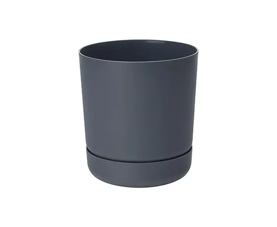 პლასტმასის ქოთანი ყვავილებისთვის FORM PLASTIC Satina with saucer 4270-014 Ø20 ანტრაციტი