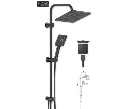 Душевая система Valtemo Maxima Jet Black VS-2654