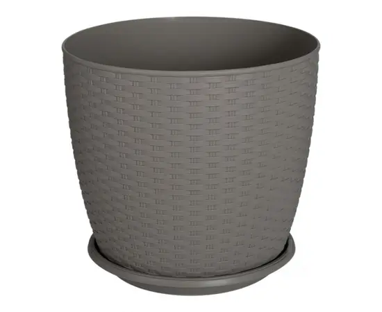 Pot plastic with stand Aleana Rotang 30x27,5cm cocoa