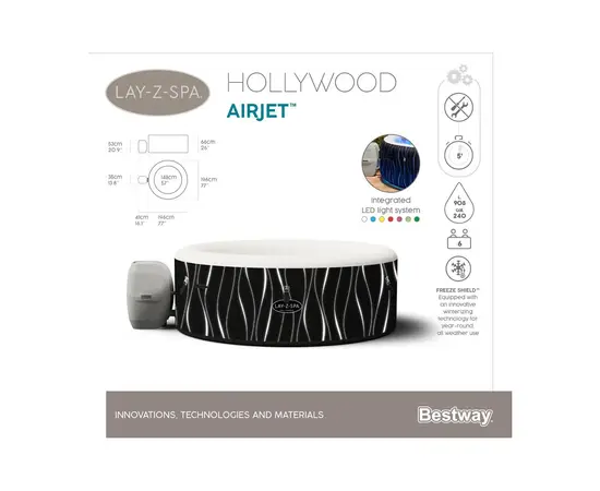 სპა აუზი  Hollywood AirJet Bestway 196x66 სმ 908 ლ