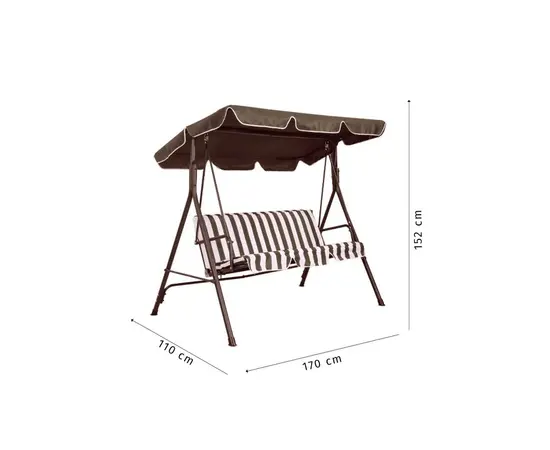 Garden swing tripple 170x110x152 cm white/brown