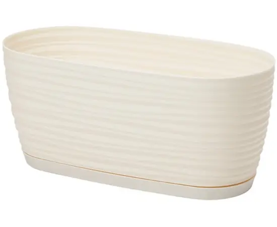 პლასტმასის ქოთანი დასადგამით FORM PLASTIC Sahara petit box 3130-001 Ø31 კრემი