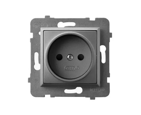 Розетка Ospel Aria GP-1U/m/70 1 местная серая матовая
