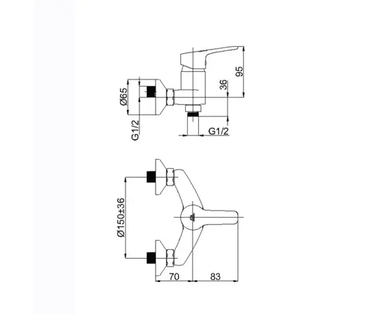 Смеситель RUBINETA Uno-12/K (N20D01)