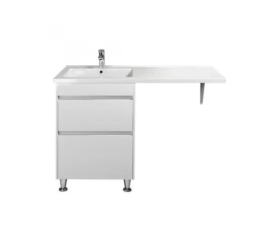 აბაზანის ტუმბო ხელსაბნით მარცხენა WING 60-W L white Rodeo-120 L სარეცხი მანქანისთვის