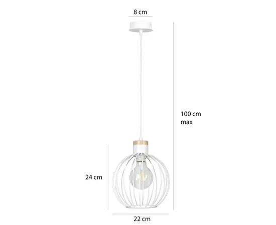 Подвес EMIBIG Barbado 1 E27 1x MAX 60W белый