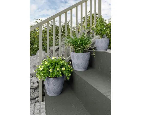 ქოთანი ყვავილის FORM PLASTIC flow petit eco recycled z podstawka 15 anthracite