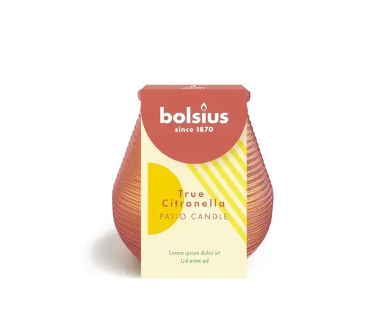 Свеча в стекле Bolsius True Citronela coral 94/91 мм