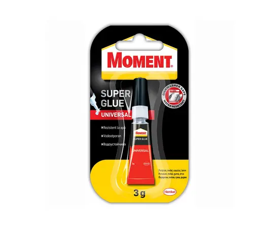 Клей MOMENT SUPER GLUE UNIVERSAL 3g BG/CS/RO